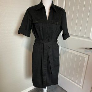 NY & Co Twill Black Shirt Dress - Size 8